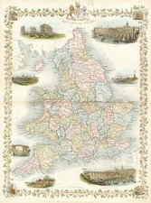 Europe and British Isles Map By John Tallis