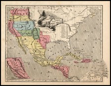 Texas, Rocky Mountains and California Map By Jesse Olney