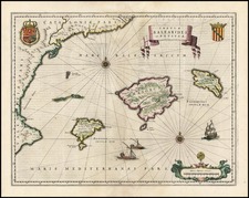 Europe, Spain and Balearic Islands Map By Willem Janszoon Blaeu