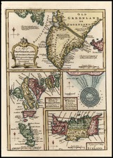 World, Atlantic Ocean, Europe, Scandinavia and Balearic Islands Map By Emanuel Bowen