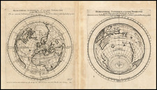 World, World, Northern Hemisphere, Southern Hemisphere and Polar Maps Map By Pierre Moullart-Sanson