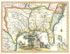 South, Southeast, Texas and Midwest Map By Giambattista Albrizzi