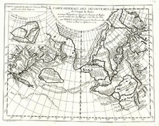 World, Polar Maps, Alaska and Canada Map By Denis Diderot / Didier Robert de Vaugondy