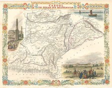 Asia, India, Central Asia & Caucasus and Middle East Map By John Tallis