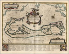 World, Atlantic Ocean and Caribbean Map By Willem Janszoon Blaeu