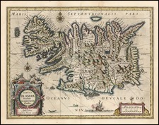 World, Atlantic Ocean, Europe, Iceland and Balearic Islands Map By Willem Janszoon Blaeu