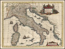 Europe, Italy and Balearic Islands Map By Willem Janszoon Blaeu