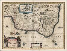 South America and Brazil Map By Willem Janszoon Blaeu