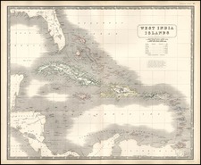 Southeast and Caribbean Map By W. & A.K. Johnston