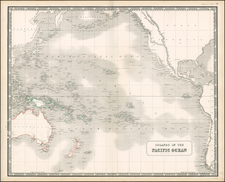 World, Australia & Oceania, Pacific and Oceania Map By W. & A.K. Johnston