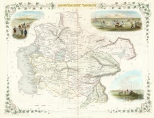 Asia, India, Central Asia & Caucasus and Russia in Asia Map By John Tallis