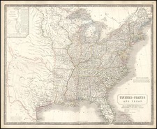 United States and Texas Map By Alexander Keith Johnston