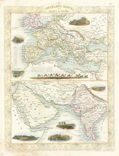 Europe, Europe, Asia, India, Central Asia & Caucasus and Middle East Map By John Tallis