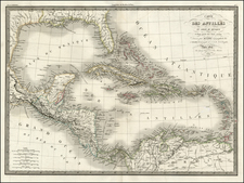 Southeast, Texas, Caribbean and Central America Map By Alexandre Emile Lapie