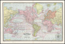 World, World and Curiosities Map By George F. Cram