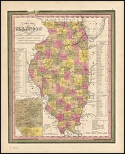 Midwest Map By Samuel Augustus Mitchell