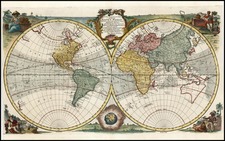 World, Australia and Oceania Map By Emanuel Bowen