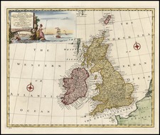 Europe and British Isles Map By Emanuel Bowen