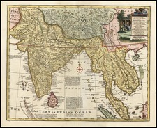 Asia, India, Southeast Asia and Central Asia & Caucasus Map By Emanuel Bowen