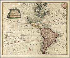 South America and America Map By Emanuel Bowen