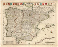 Europe, Spain and Portugal Map By Nicolas de Fer / Guillaume Danet