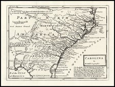 Mid-Atlantic, South and Southeast Map By Herman Moll