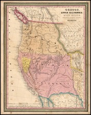 Southwest, Rocky Mountains and California Map By Samuel Augustus Mitchell