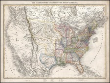 United States and Texas Map By J.E. Woerl