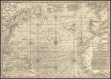 World, Atlantic Ocean, United States, North America and Caribbean Map By Emanuel Bowen