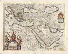 Europe, Turkey, Mediterranean, Asia, Middle East and Turkey & Asia Minor Map By Willem Janszoon Blaeu