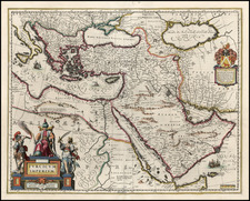 Europe, Turkey, Mediterranean, Asia, Middle East and Turkey & Asia Minor Map By Willem Janszoon Blaeu