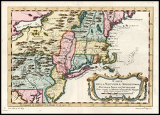 New England and Mid-Atlantic Map By Jacques Nicolas Bellin