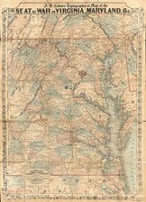 Mid-Atlantic and Southeast Map By Joseph Hutchins Colton / Land & Cooper