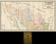 Texas, Southwest, Mexico and Baja California Map By Instituto Litografico de Berlin