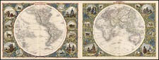 World, World, Eastern Hemisphere, Western Hemisphere, South America and America Map By John Tallis