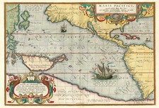 World, Polar Maps, South America, Pacific and America Map By Abraham Ortelius