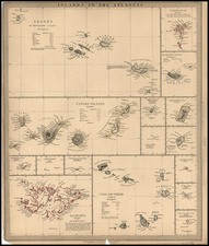 Atlantic Ocean, British Isles and Balearic Islands Map By SDUK