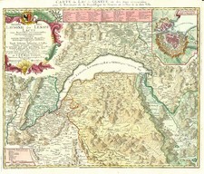 Europe, Switzerland and France Map By Homann Heirs