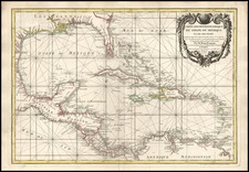 South, Mexico, Caribbean and Central America Map By Giovanni Antonio Rizzi-Zannoni