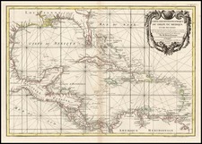 South, Mexico, Caribbean and Central America Map By Giovanni Antonio Rizzi-Zannoni