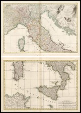 Europe and Italy Map By Giovanni Antonio Rizzi-Zannoni