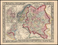 Europe, Russia and Scandinavia Map By Samuel Augustus Mitchell Jr.