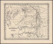 Southwest and Rocky Mountains Map By Joseph Hutchins Colton