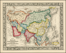 Asia and Asia Map By Samuel Augustus Mitchell Jr.