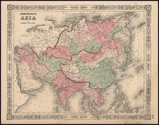 Asia and Asia Map By Benjamin P Ward  &  Alvin Jewett Johnson