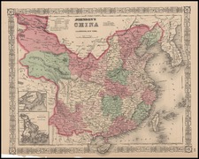 Asia, China and Korea Map By Alvin Jewett Johnson