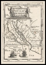 Mexico, Baja California and California Map By Alain Manesson Mallet