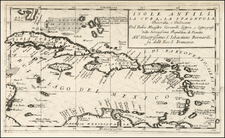 Caribbean Map By Vincenzo Maria Coronelli