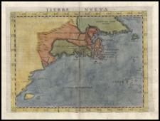 New England, Southeast and Canada Map By Girolamo Ruscelli