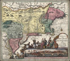 New England, Mid-Atlantic and Canada Map By Matthaus Seutter